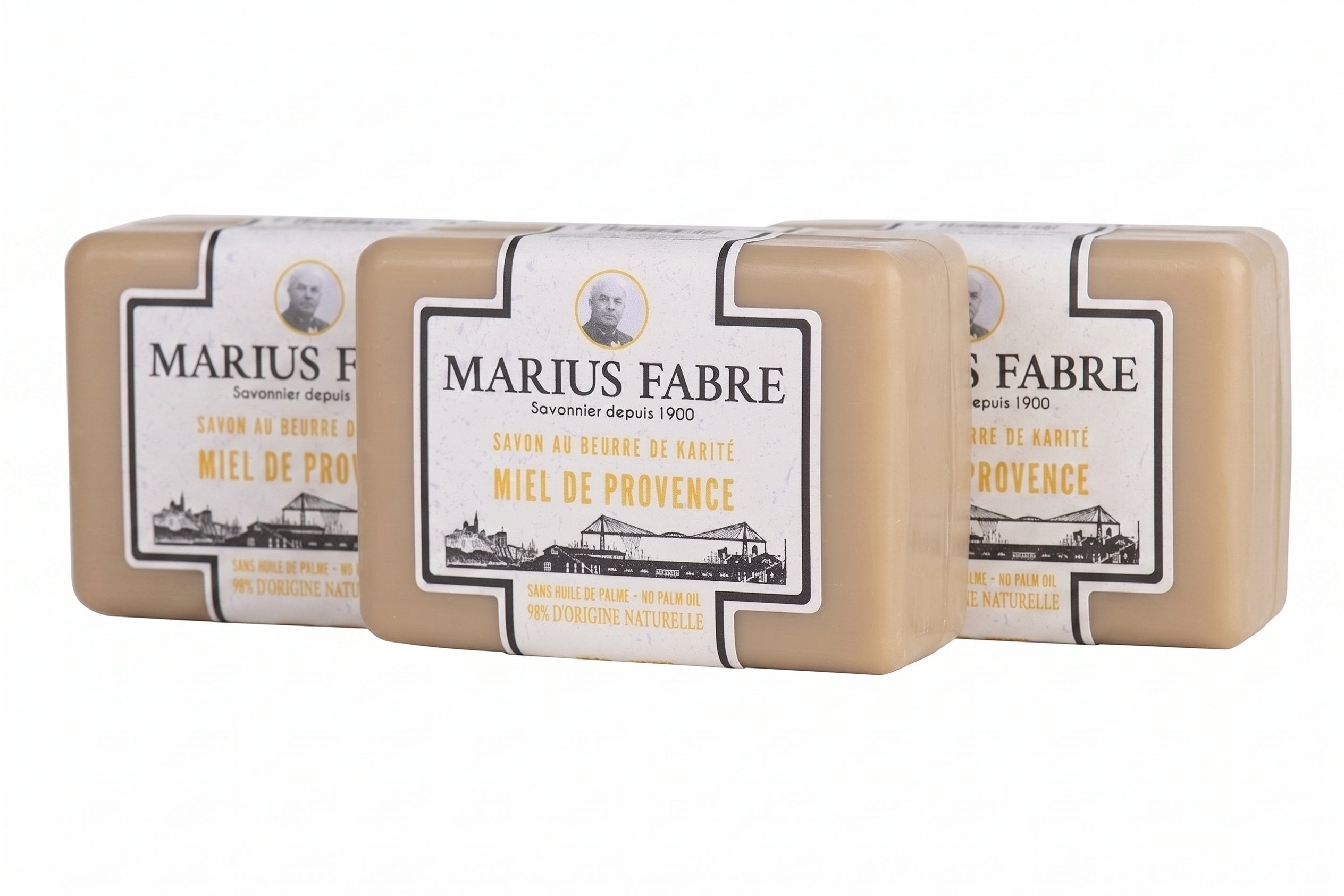 Marius Fabre Honey Shea Butter Soap Bar, set of 3, 100g each