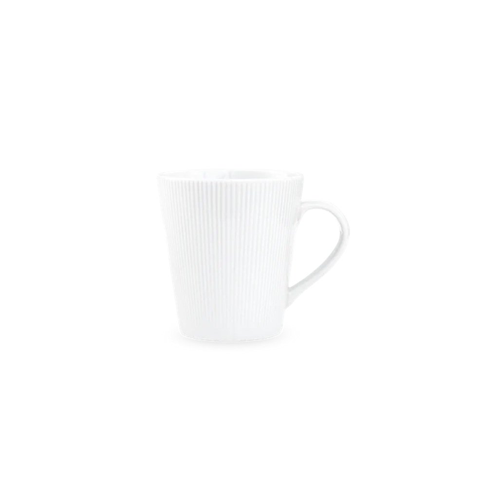 Pillivuyt Eventail Mug 4-Set Porcelain White (9oz each)