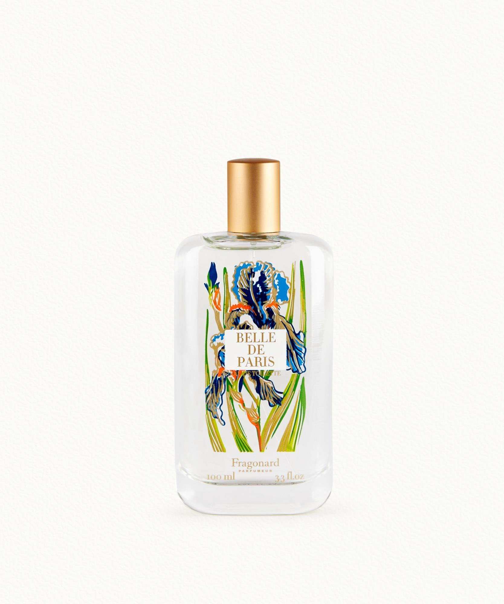 Fragonard Belle de Paris 100ml Eau de Toilette flat lay iris violet incense cedar