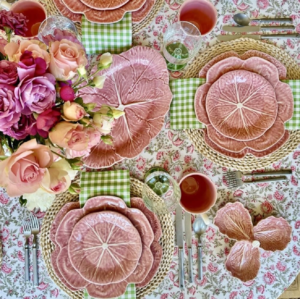 Bordallo Pinheiro Pink Charger Plate on a table
