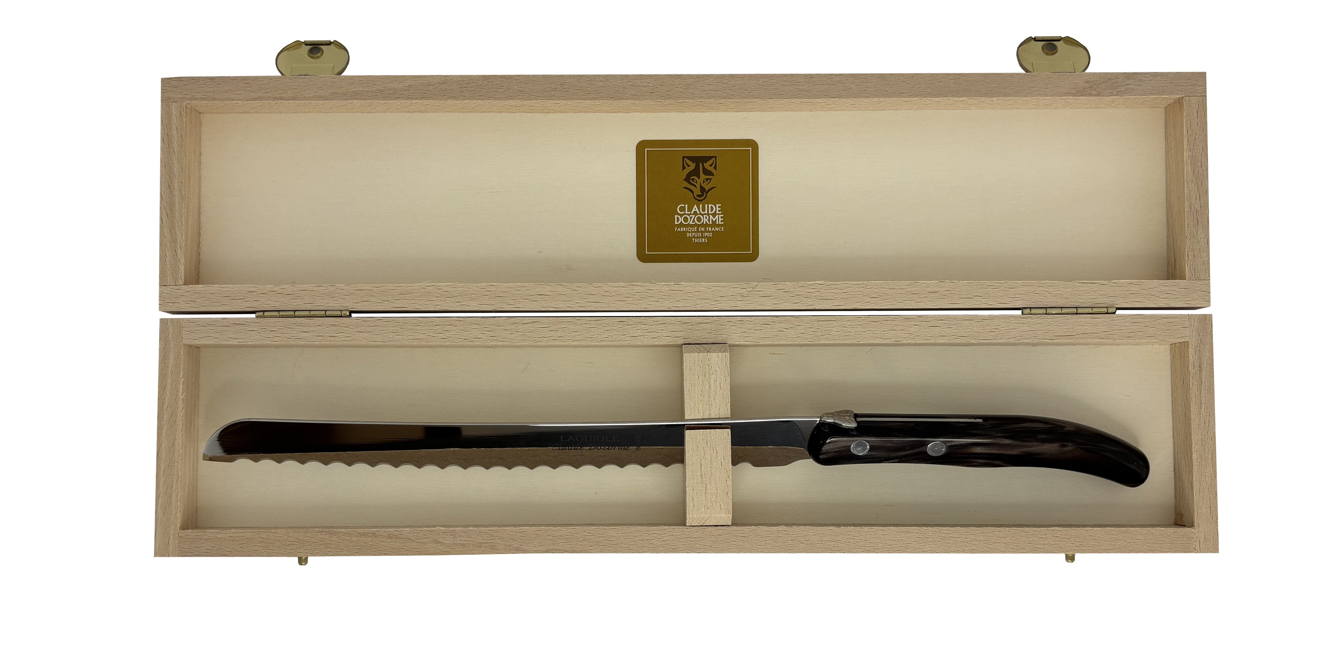 Laguiole Berlingot Bread Knife | Brown Handle