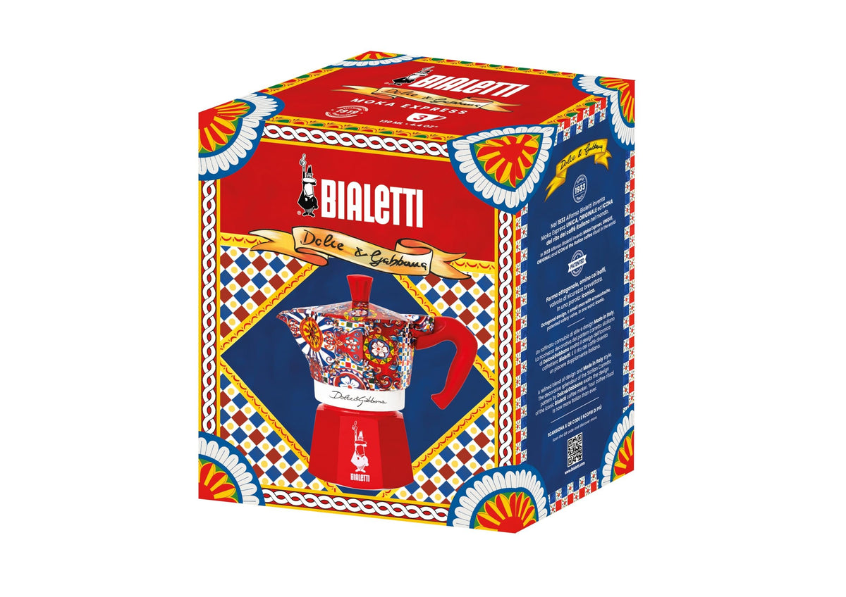 Bialetti Dolce&Gabbana Moka Express Sicilian Cart 3 Cup – Limited Edition