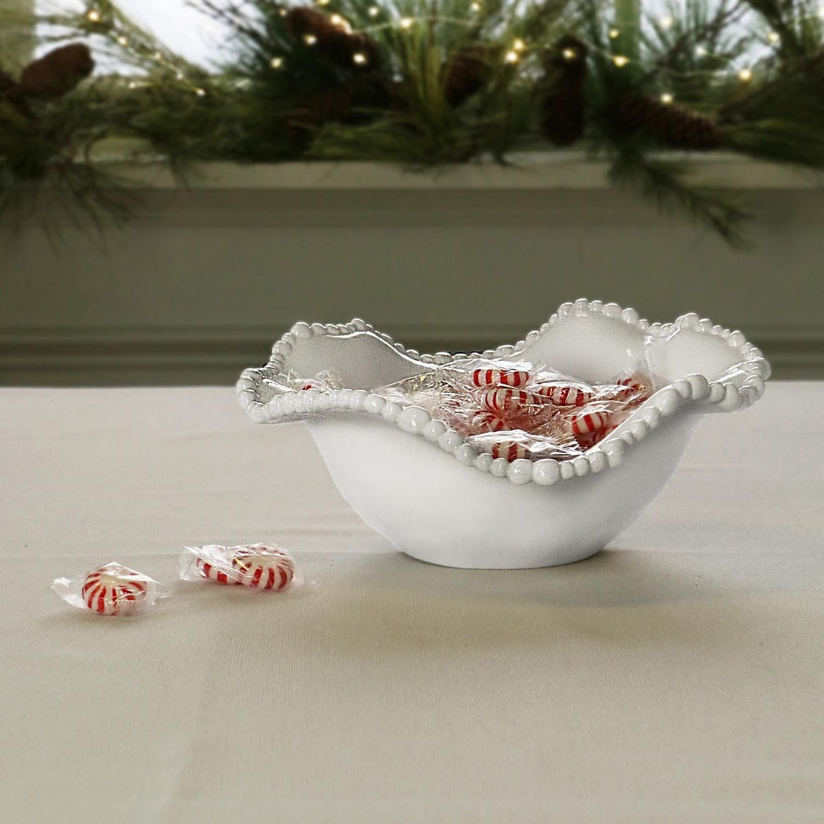 Beatriz Ball VIDA Alegria white melamine small sauce bowl close-up pearl texture detail
