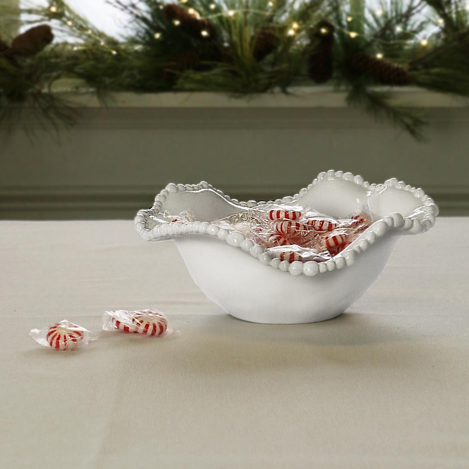 Beatriz Ball VIDA Alegria white melamine small sauce bowl close-up pearl texture detail