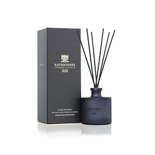 Rathbornes Diffuser Dublin Dusk Scented Reed Diffuser (Smoked Oud & Ozonic Accords) Set 200 ml | Aromatic Woods of Smoked Oud and Cedar