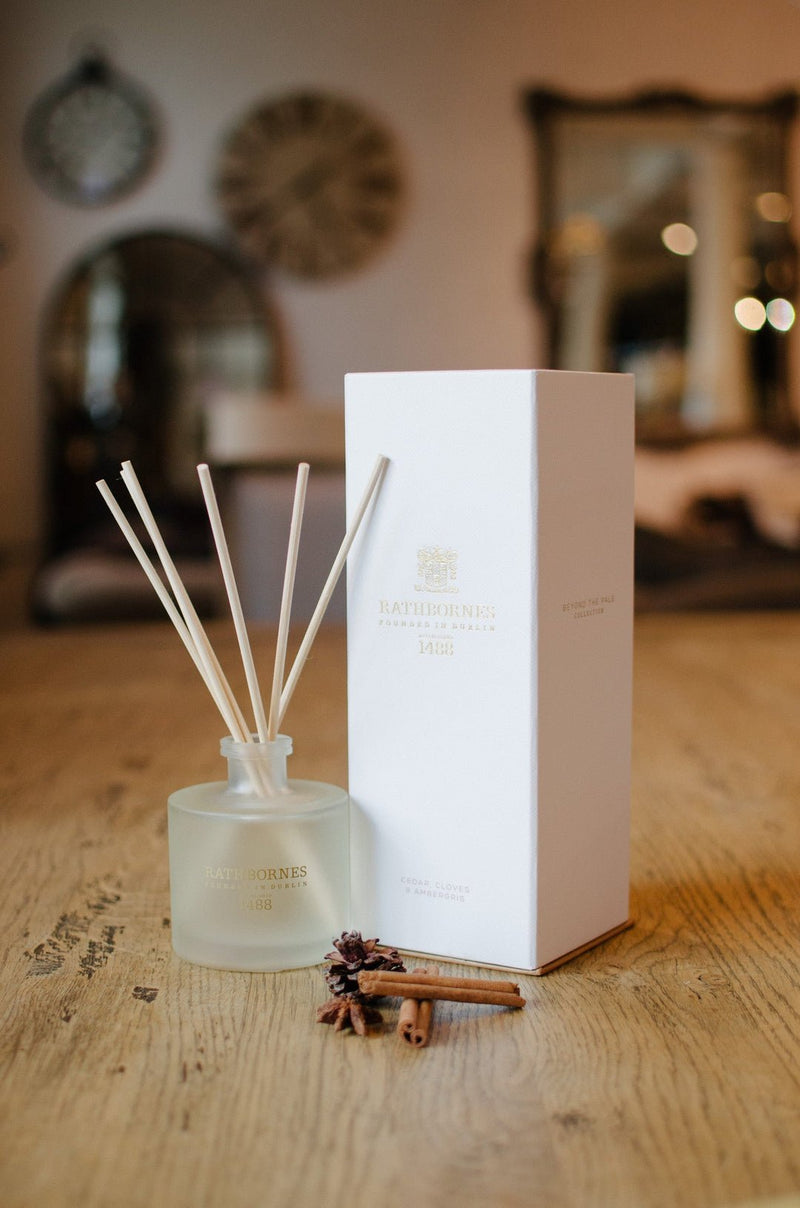 Rathbornes Cedar Cloves and Amber diffuser with reed sticks