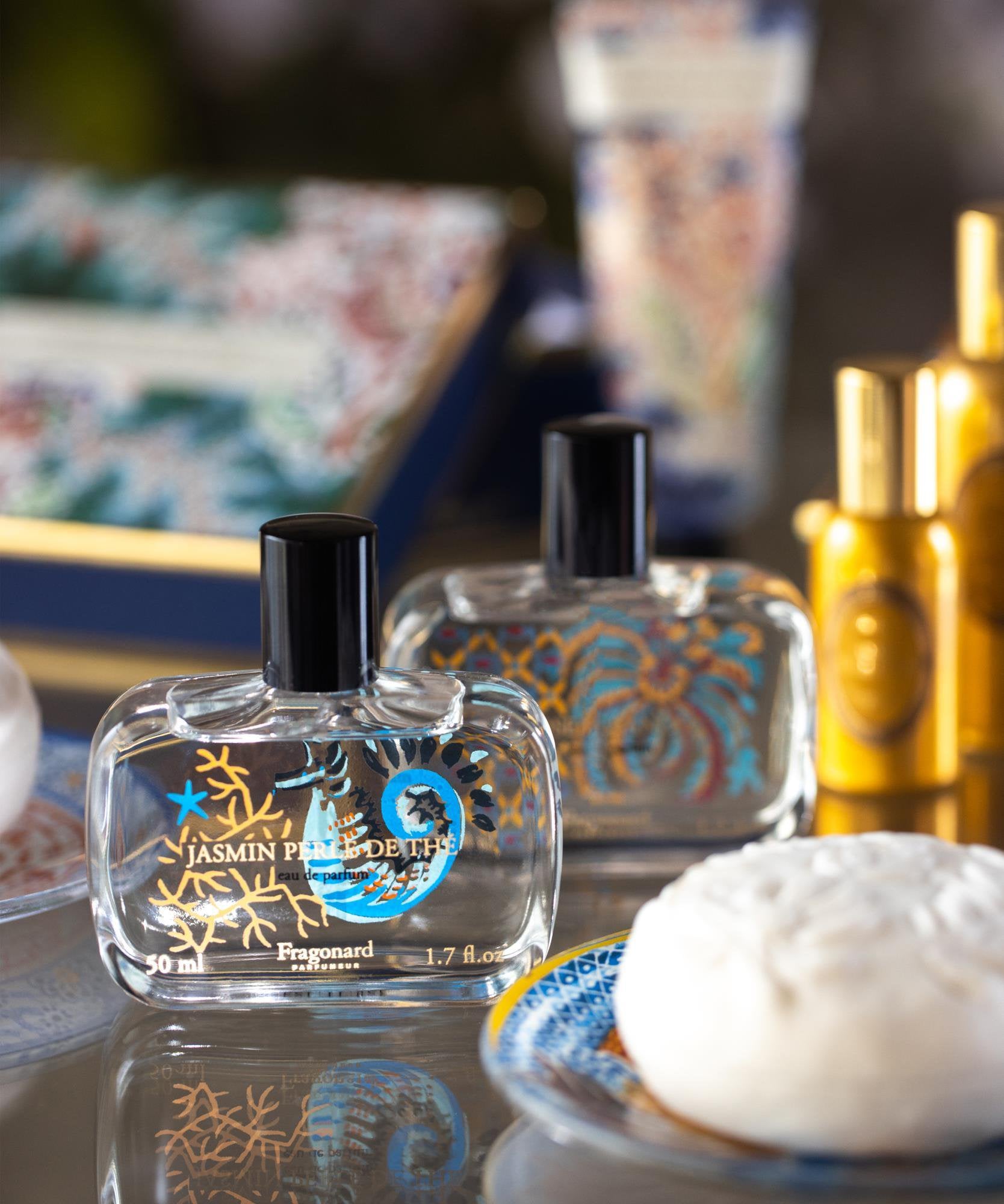 Fragonard Jasmin Perle de The 50ml EDP bottle close-up Grasse France