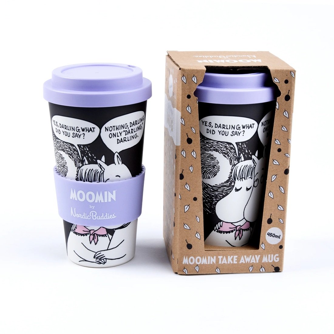 Moomin, Darling Take-Away Mug Black & Purple 15.2 fl oz