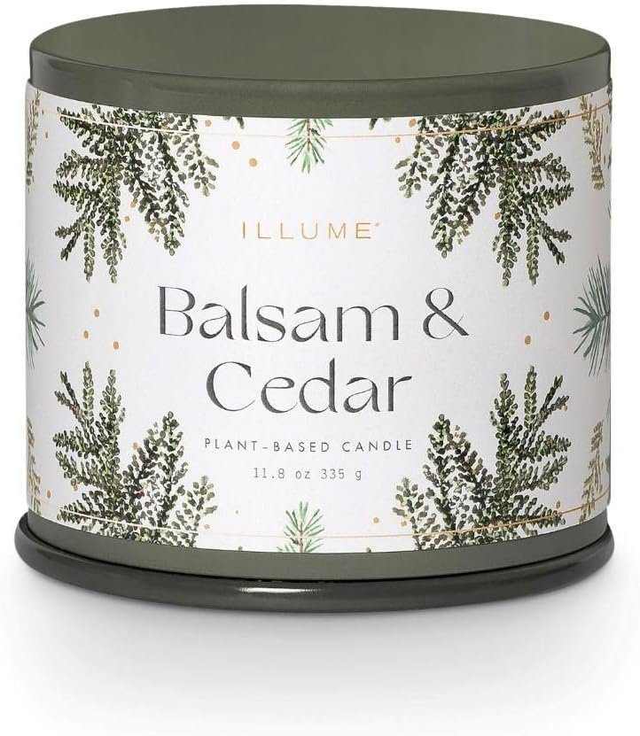 Large Soy Candle in Vanity Tin | Balsam & Cedar