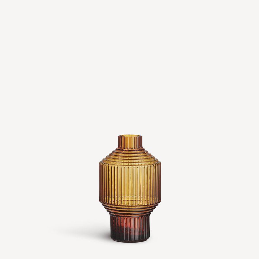 Kosta Boda Pavilion Vase Dark Amber Small