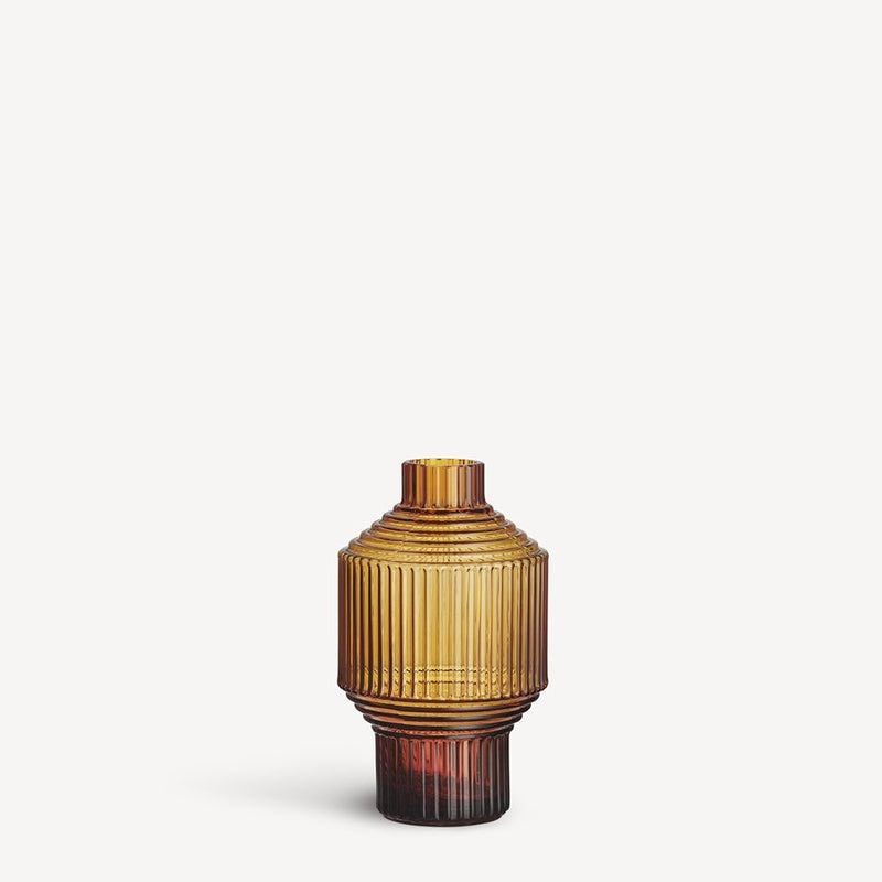 Kosta Boda Pavilion Vase Dark Amber Small