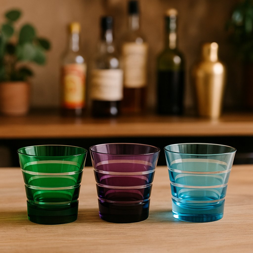 Multicolor Whiskey Glasses Double Old Fashioned (Deshoulières) | Set of 6