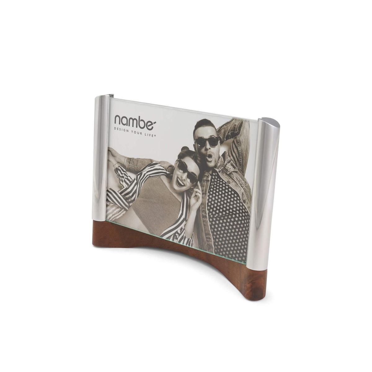 Nambe Sky View Picture Frame, Acacia Wood and Glass