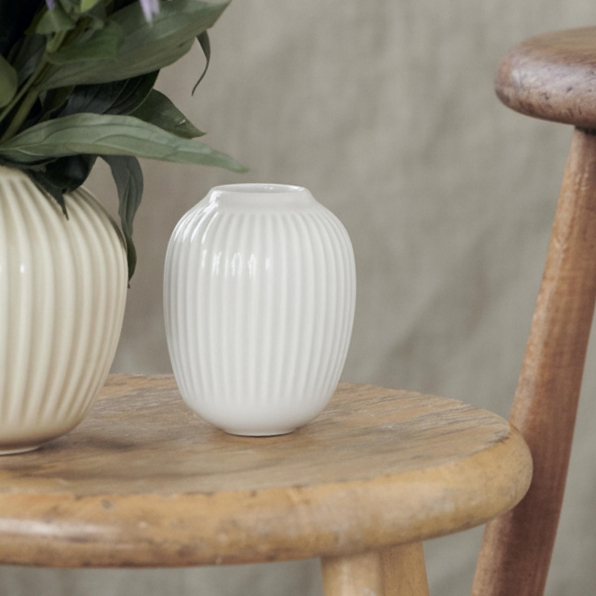 Kähler Hammershøi white vase with fluted design