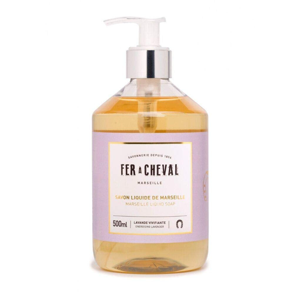 Fer a Cheval Marseille Liquid Soap Rose Petals Lavender Amber Jasmine Pump Bottle