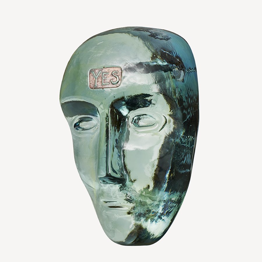 Kosta Boda Companion YES Glass Head Sculpture