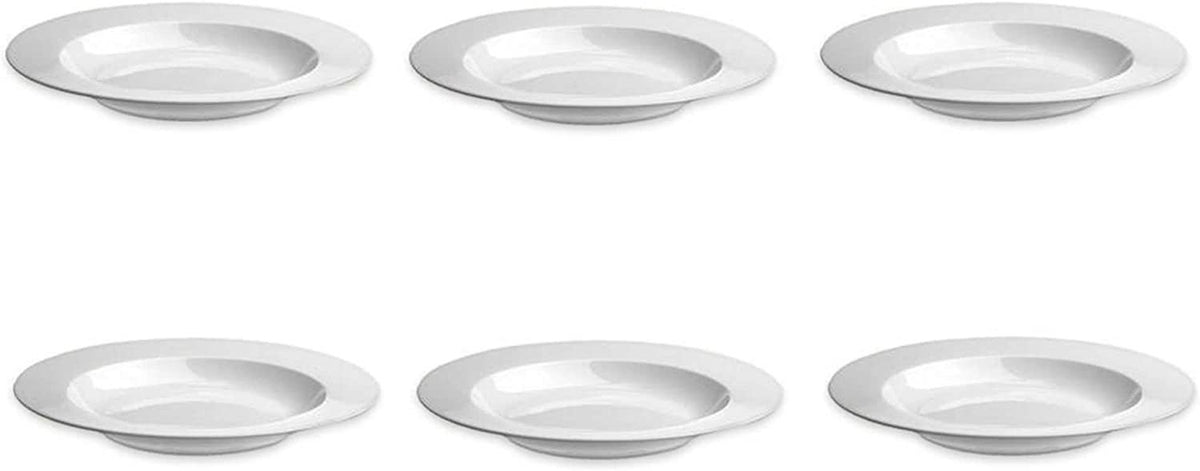 Revol Rim Soup Bowls (Set of 6) 9"D White Porcelain French Classique Les Essentiels