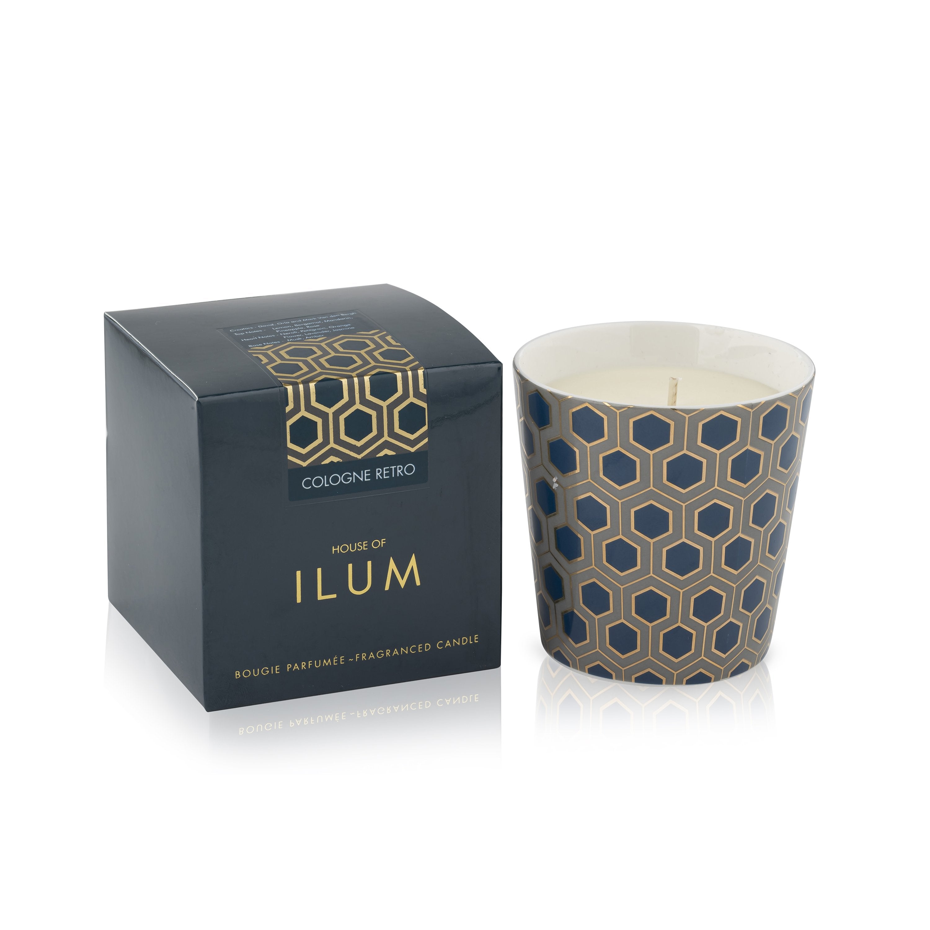Ilum Cologne Retro Luxury Scented Candle in decorative vase – hand-poured in Ireland