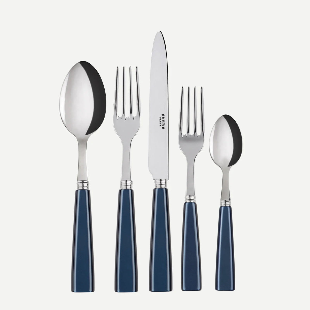 Sabre Natura Icone Flatware 5 Piece Place Setting | Steel blue