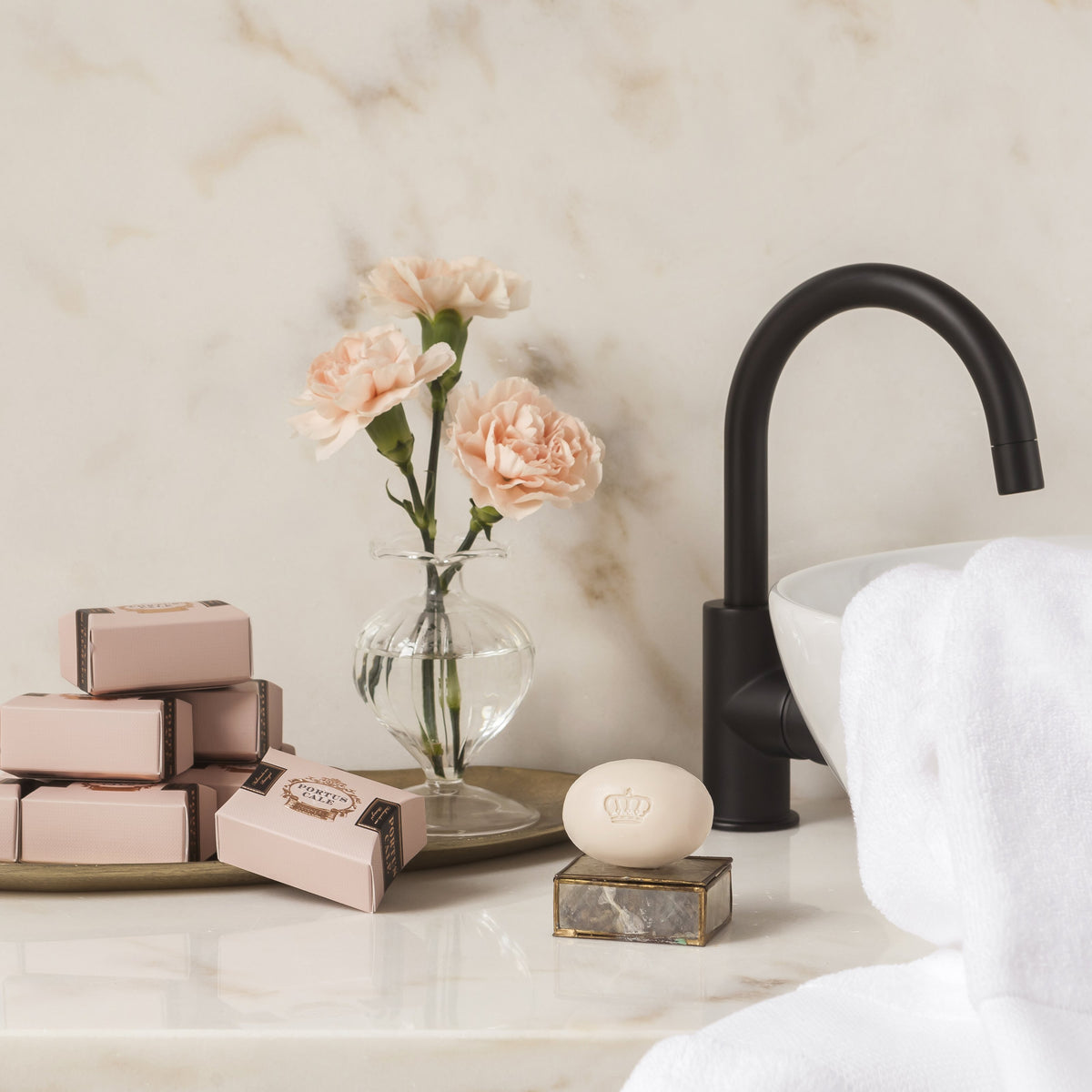 Portus Cale Rose Blush Luxury Bar Soap | Lotus Flower & Red Fruits