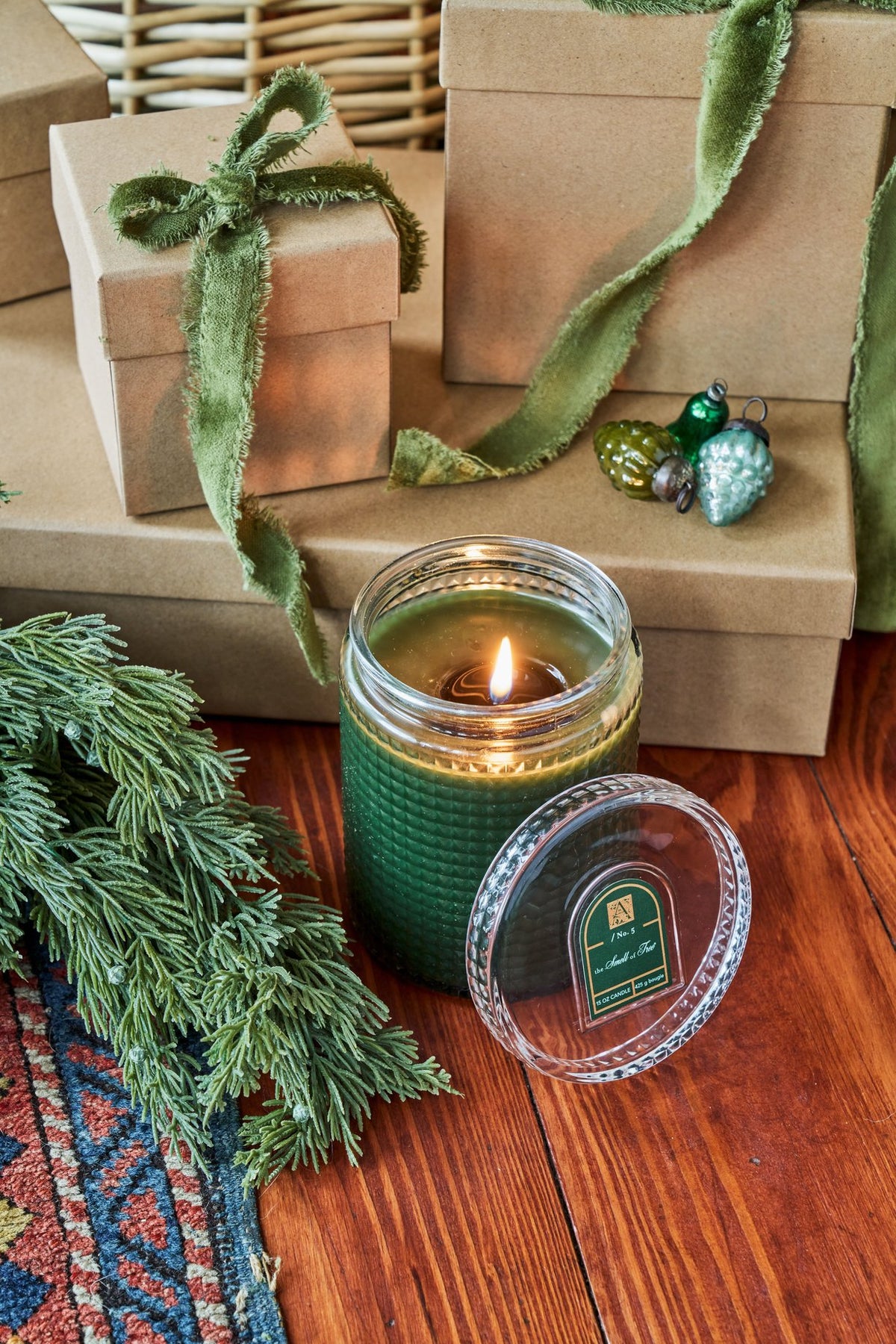 Aromatique The Smell of Tree Votive Candle in Glass 2.7oz Fragrance of Pine Cedar-leaf Fir Balsam Clove & Moss