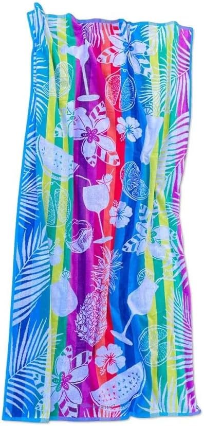 Garnier-Thiebaut Tropic Neon Beach Towel 39"X71", 100Cmx180Cm, 100% Cotton