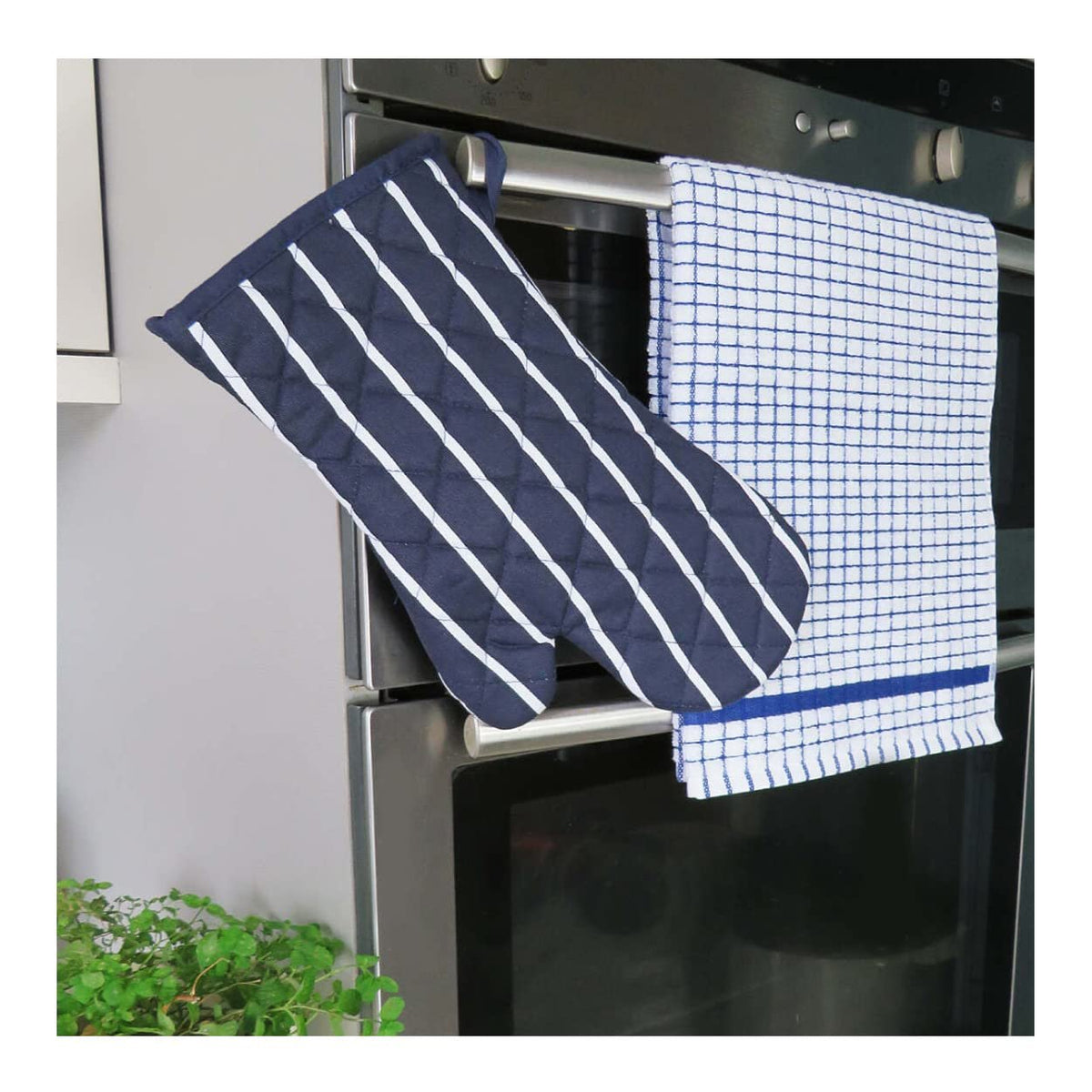 Poli-Dri Cotton Tea Towel Kitchen Linens Blue 6-Pack White/Blue by Samuel lamont