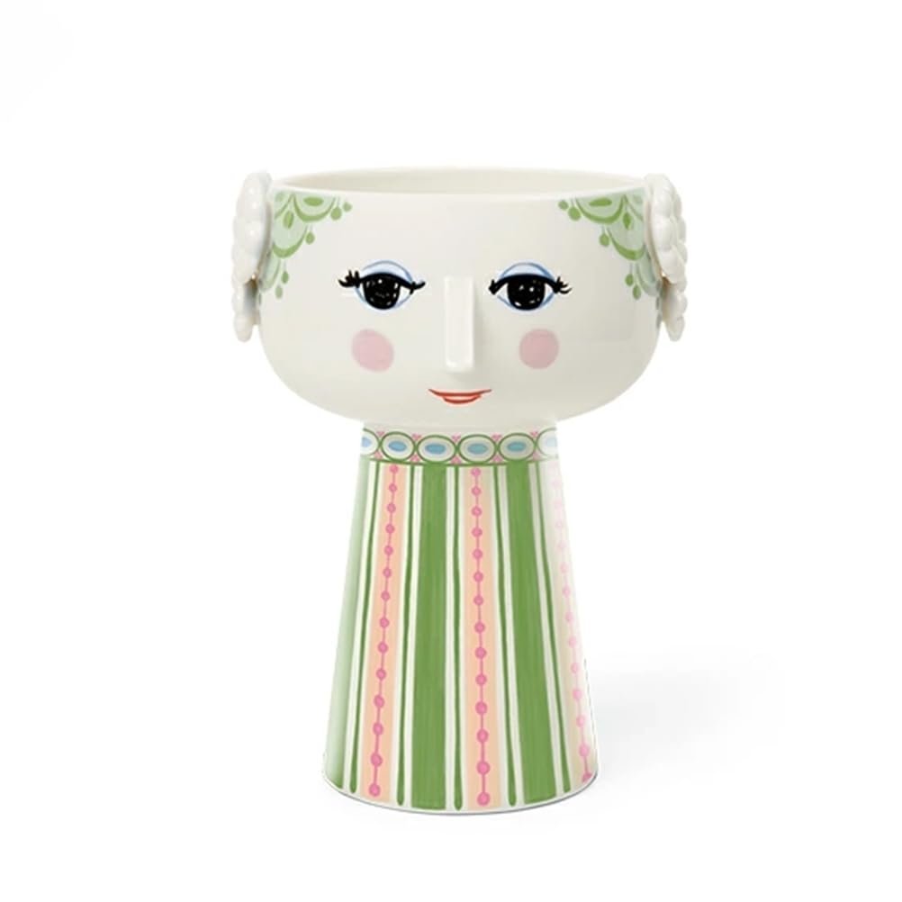 Bjørn Wiinblad Eva Vase | Glazed Ceramic | 9.3 Inch Height | Green