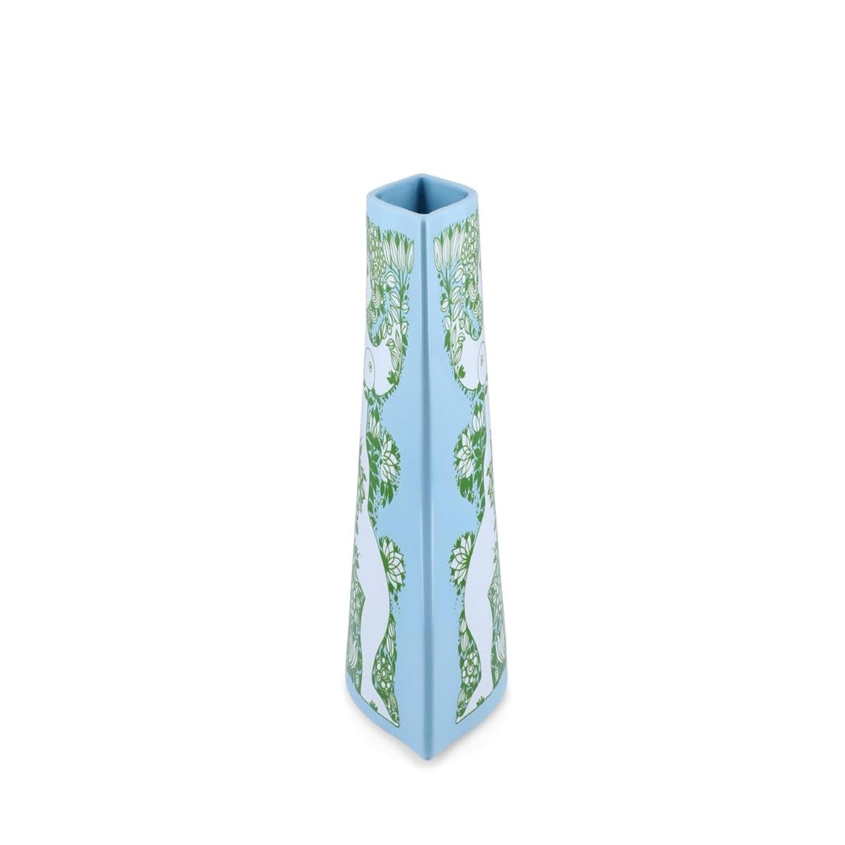 Bjorn Wiinblad Nina Vase, Light Blue and Green, 11.2" H