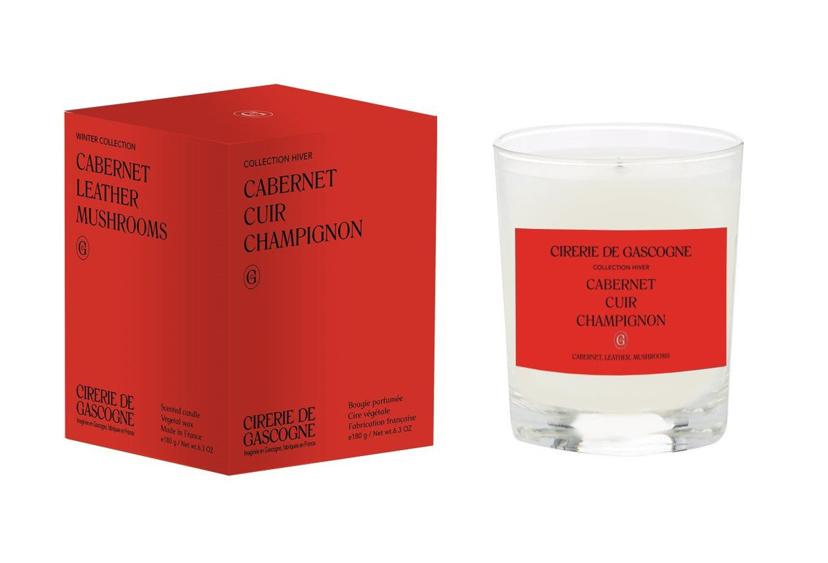 Scented Soy Candle | Cabernet, Leather, Mushrooms Blend Fragrance (Cabernet, Cuir, Champignon)