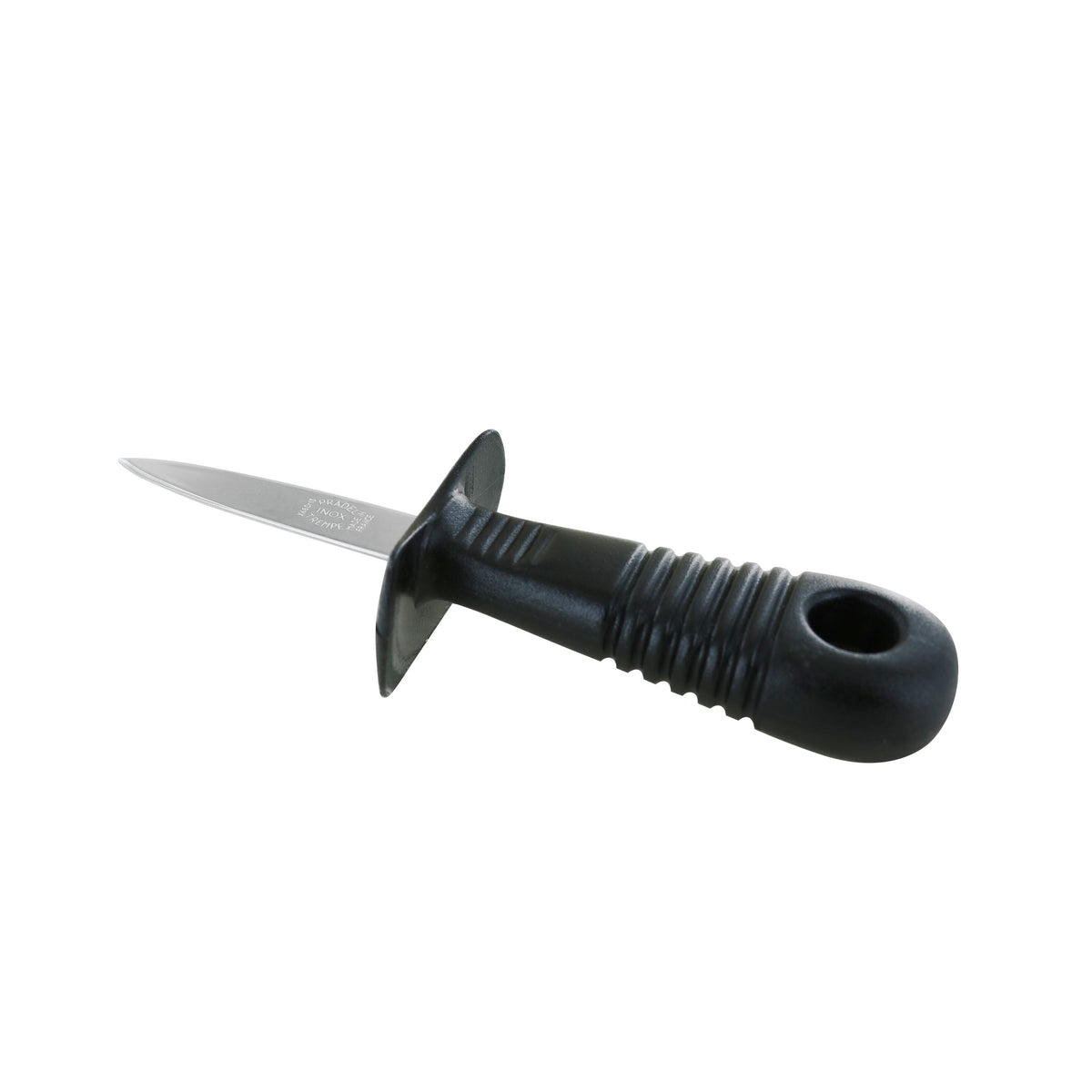 André Verdier Laguiole oyster knife with guard, black handle, set of 4