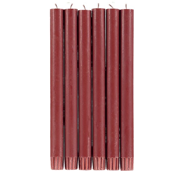 British Colour Standard - 25cm / 10'' H  Red Eco Dinner Candles, Box of 6