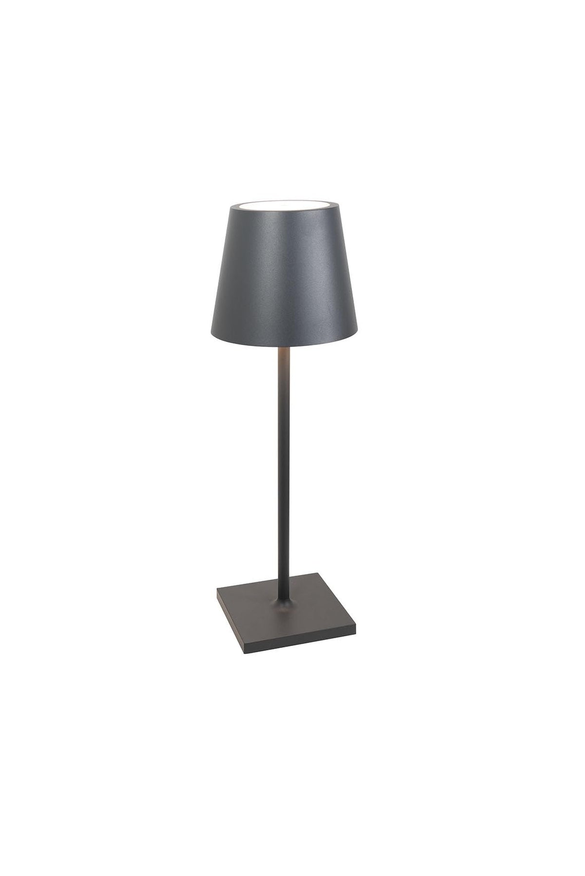 Zafferano Poldina L Pro Desk Lamp in Aluminum, IP54 Protection, Indoor/Outdoor use, Contact Charging Base Included, 19.6”, USA Plug