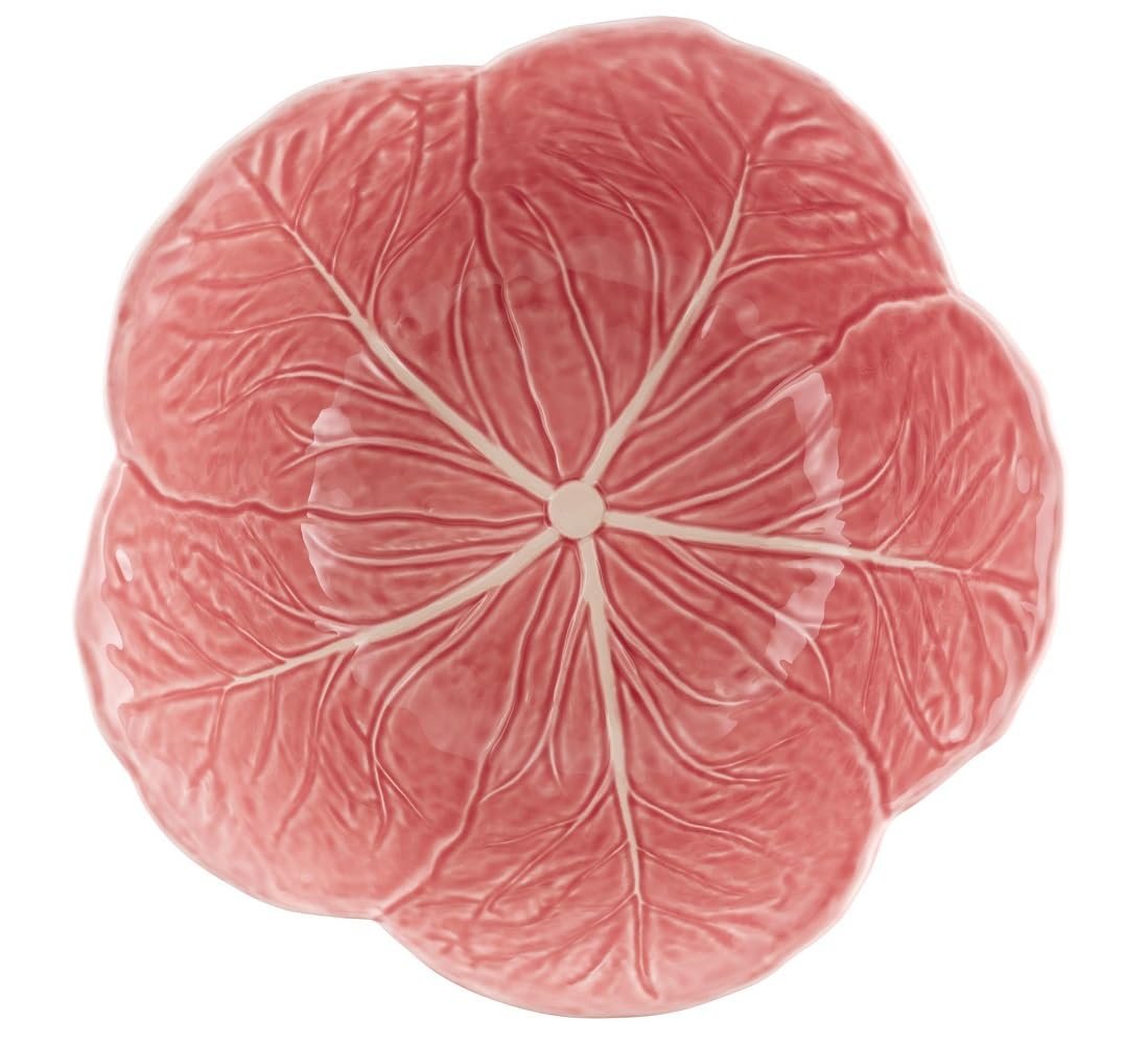 Bordallo Pinheiro Pink Cabbage Salad Bowl inside texture