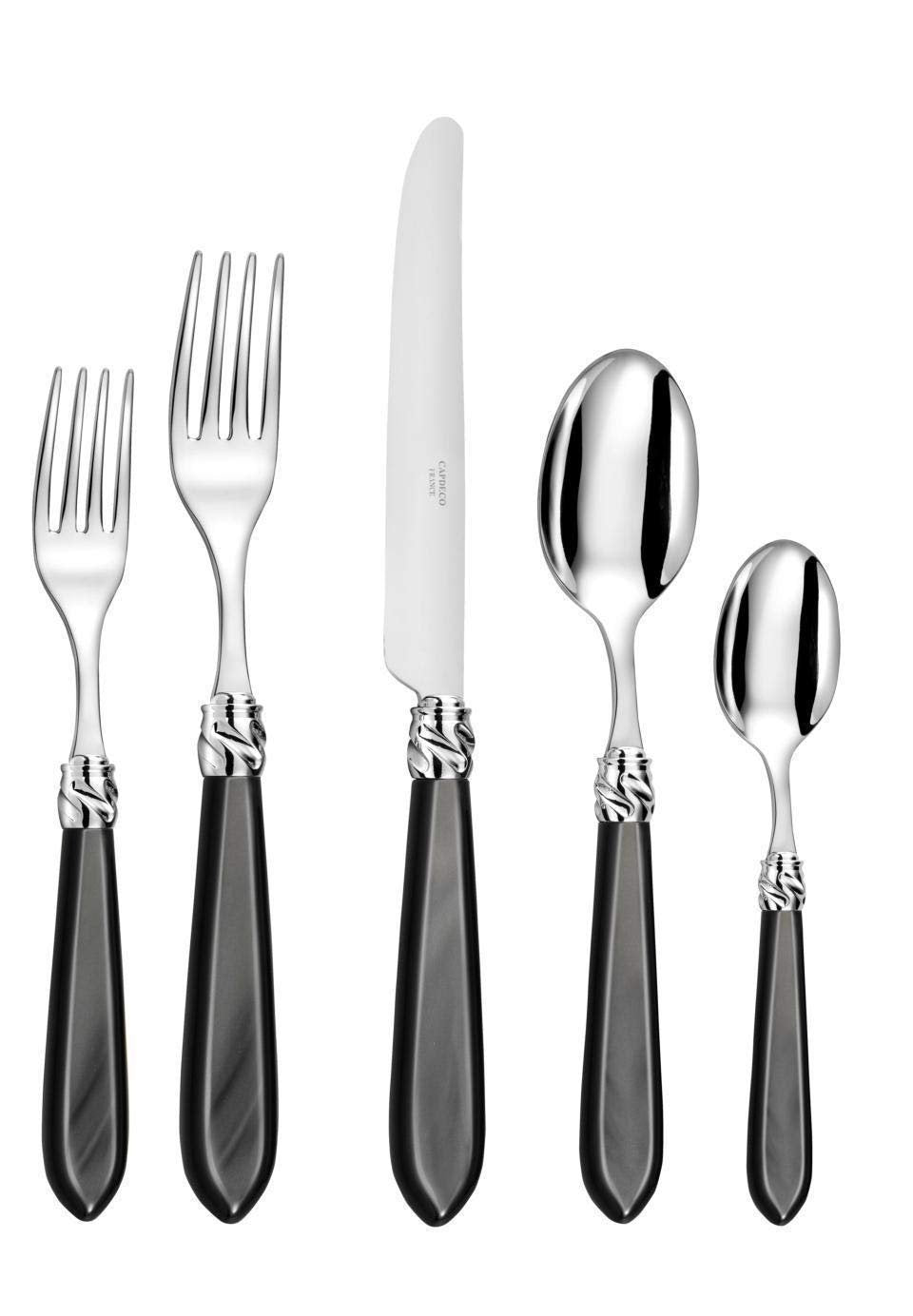Capdeco Diana Black 5 Piece Flatware Set