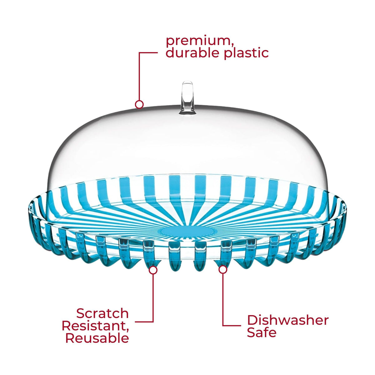 Guzzini Dolcevita Cake Stand (12") Mother of Pearl 100% Recycled Plastic Unbreakable Reusable BPA-Free