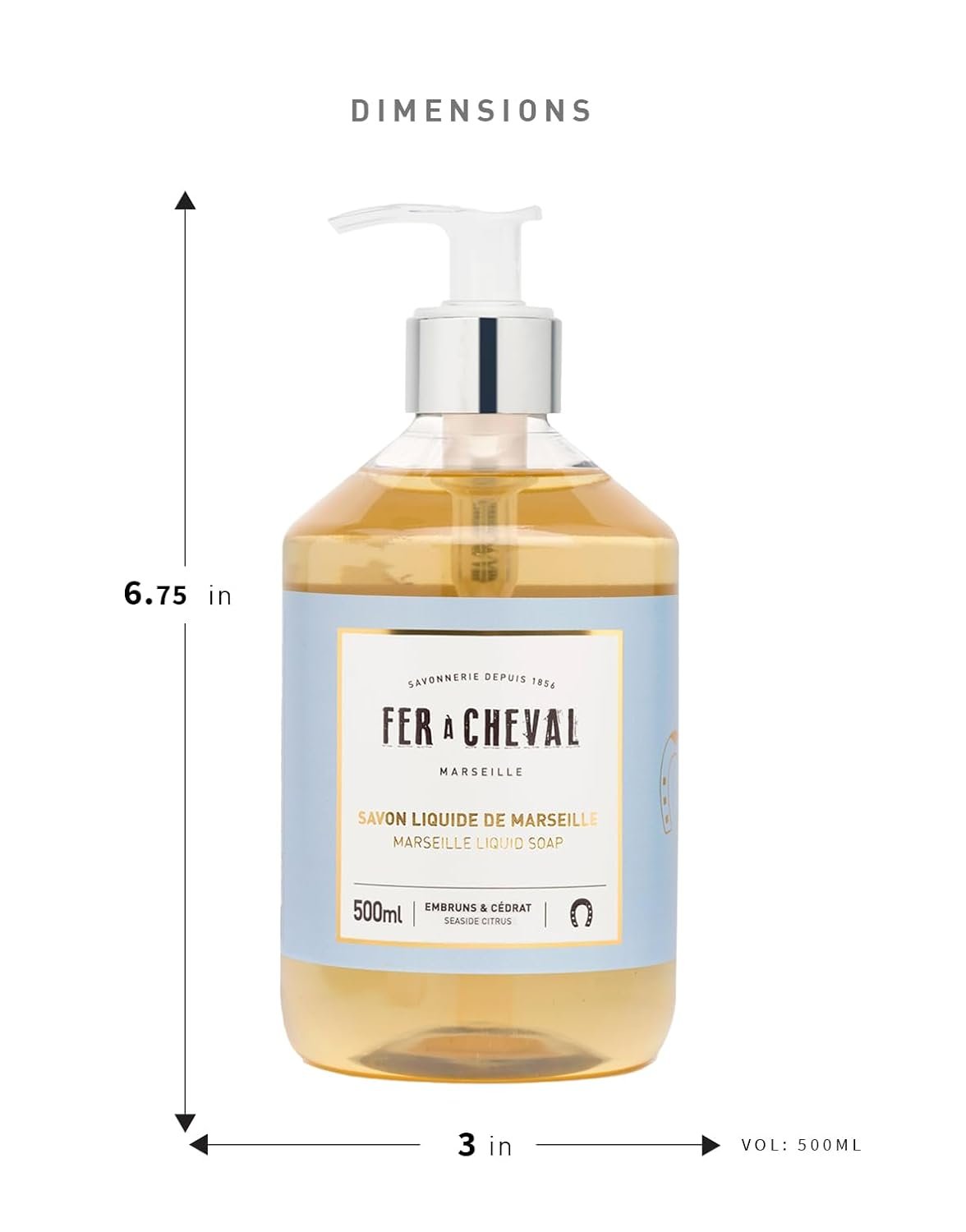Fer a Cheval Marseille Liquid Soap Natural Vegetable Oil based | 500ml