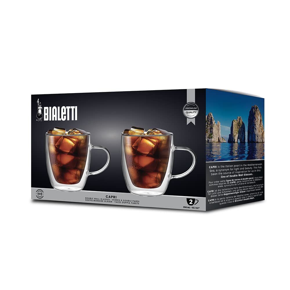 Bialetti Set of 2 Double-Wall Capri Cups (Hot & Cold Drinks)