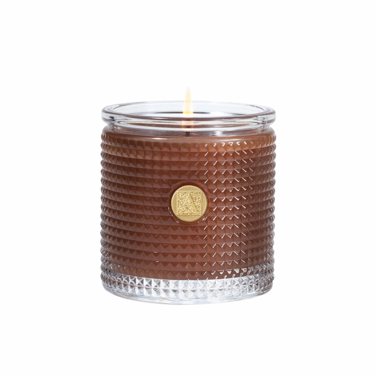 Aromatique Candle Cinnamon Cider Texture Glass Candle 5.5 oz Fragrance Notes of Apple, Pear, Cinnamon, Rose, Tobacco, Cherry Wood