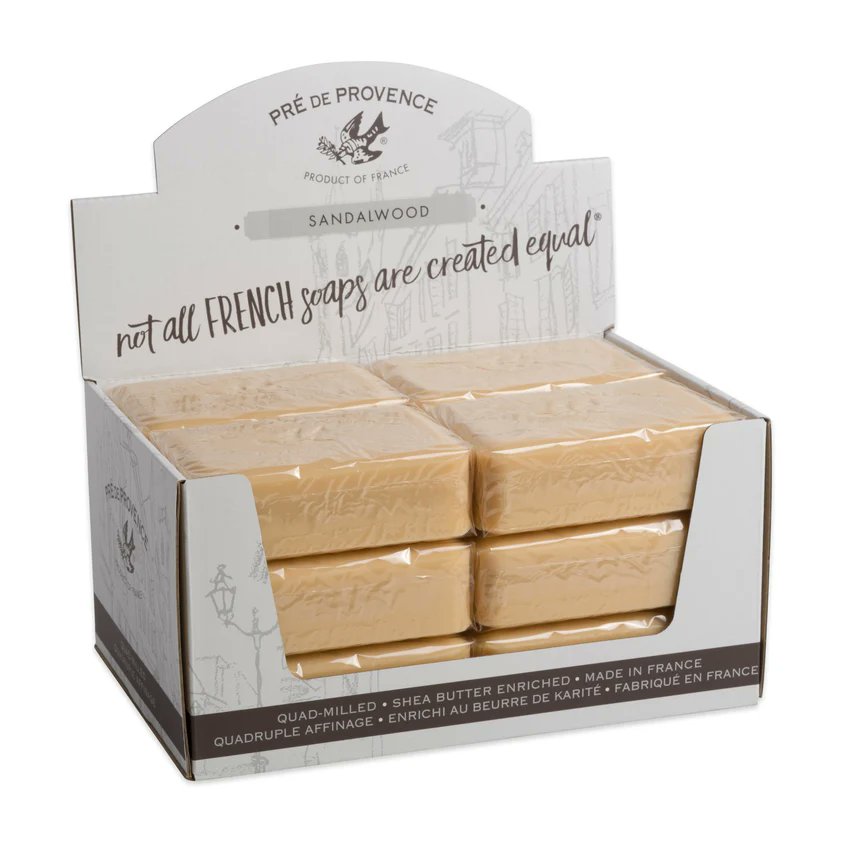 Pré de Provence Sandalwood Soap, pack of 12 counter display box