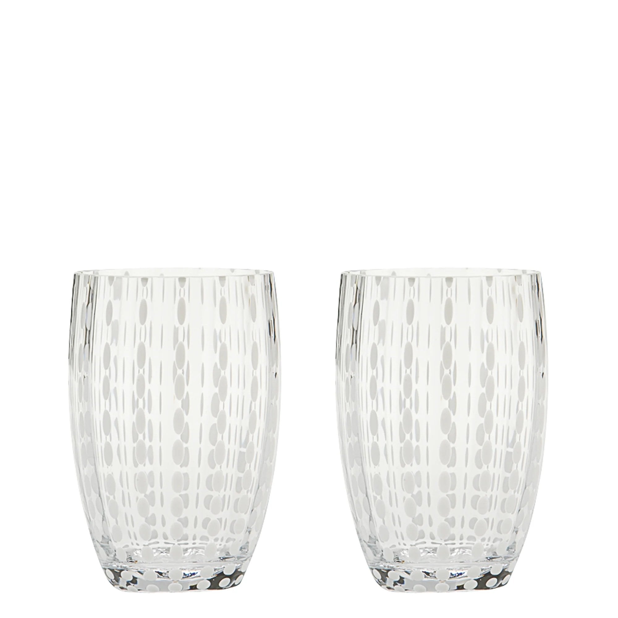 Zafferano Perle Glass Tumblers (10.8oz) | Set of 2 clear