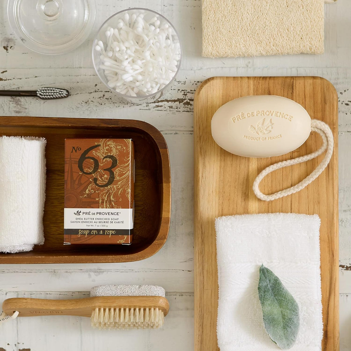 Pre de Provence Soap on a Rope hanging in shower