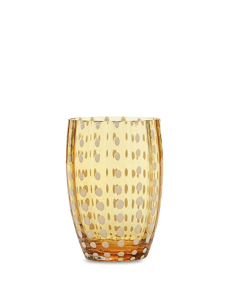 Zafferano Perle Tumblers Mouth-Blown Glass | Multi-Color | Set of 6 (10.8oz)