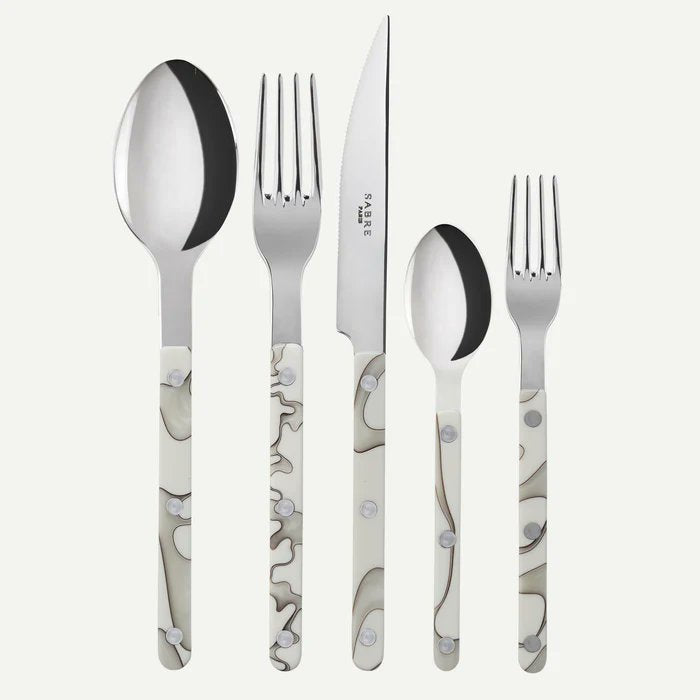 Sabre Paris Bistrot Dune Ivory 5-piece place setting, shiny finish