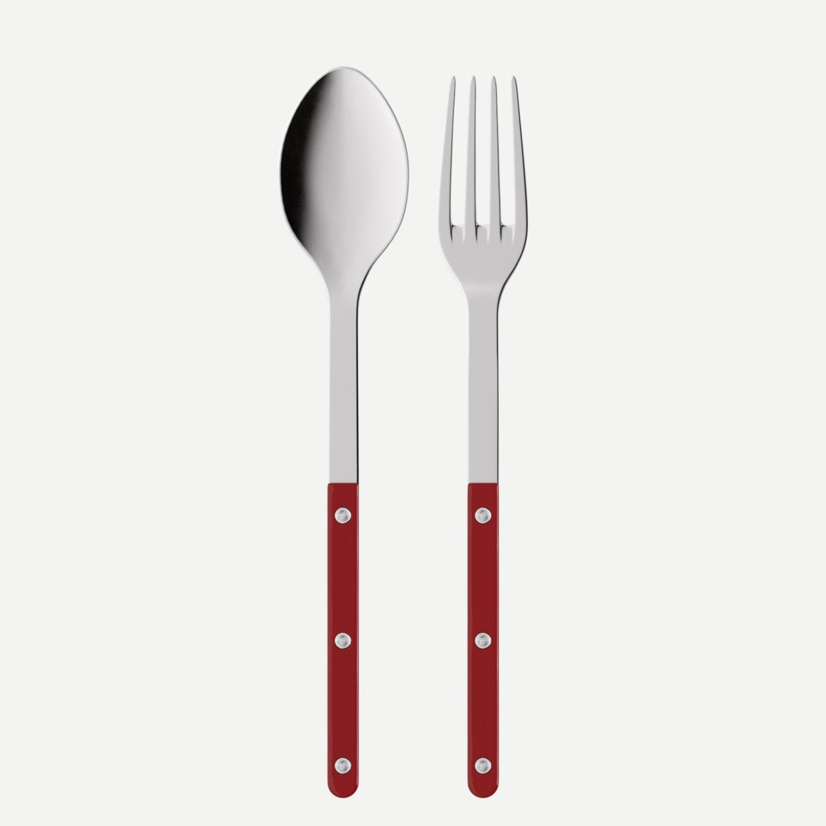 Sabre Paris Bistrot burgundy serving fork and spoon set, 10.6 inch