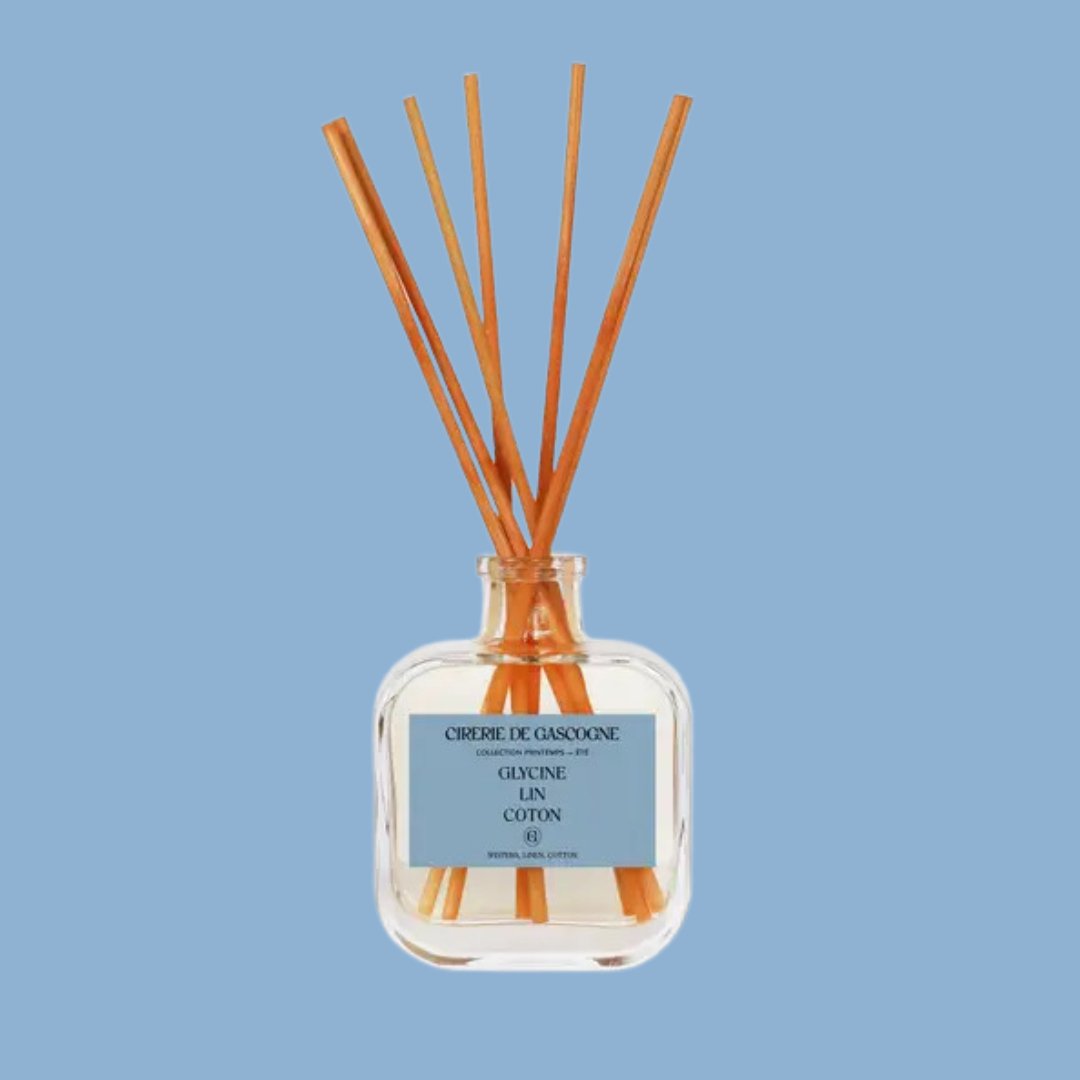 Cirerie de Gascogne Reed Diffuser, Wisteria, Linen, Cotton Scents - Long Lasting Fragrance 200ml