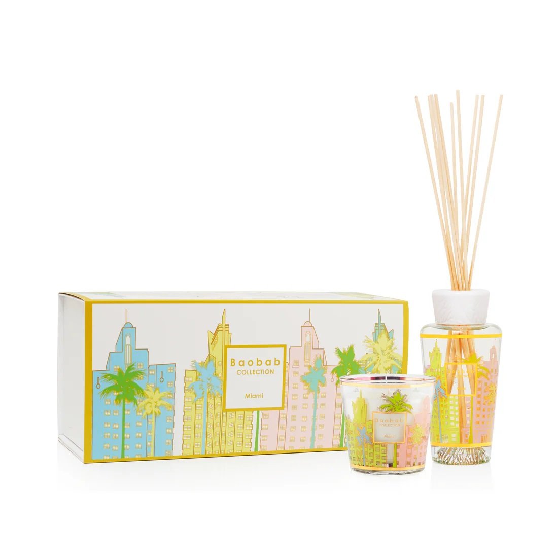 MIAMI My First Baobab Luxury Gift Box Scented Candle & Diffuser | Solar & Aquatic Scent