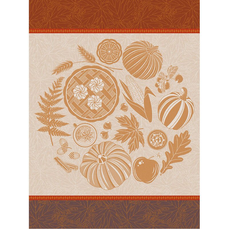 Le Jacquard Francais Jacquard Cotton Kitchen Tea Towel | Thanksgiving Citrouille Orange