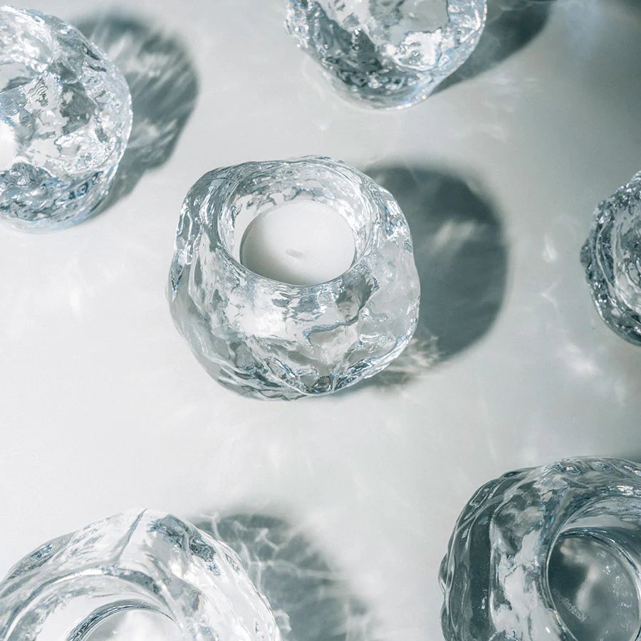 Kosta Boda Snowball Glass Votive Candle Holder - Thumbnail 5