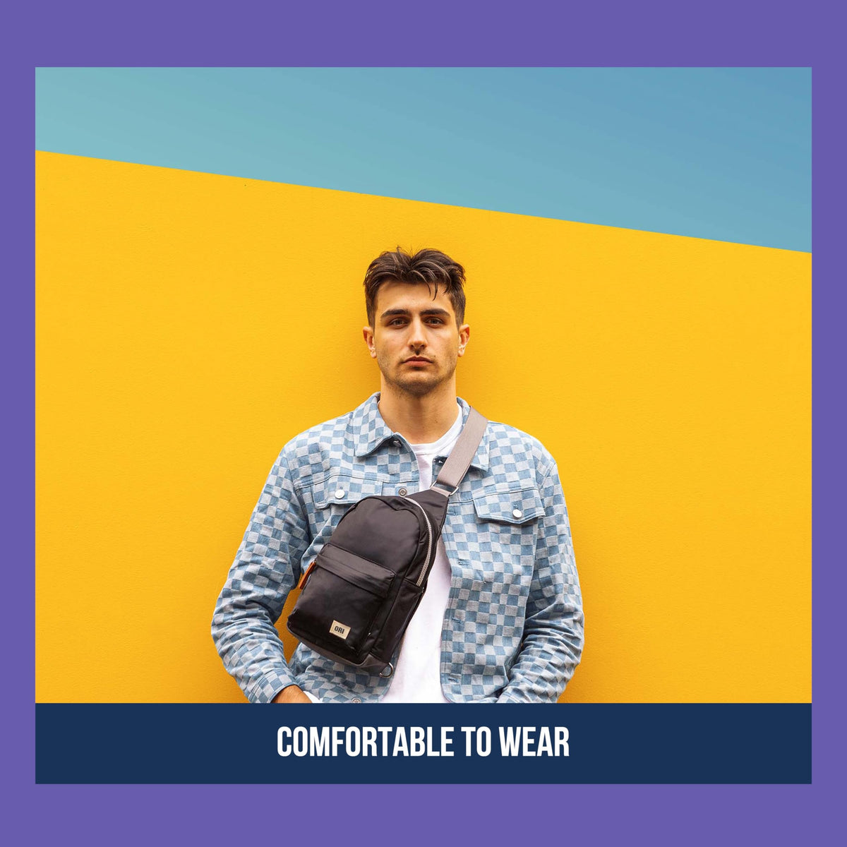 Spacious crossbody bag with multiple compartments, eco-friendly and water-resistant